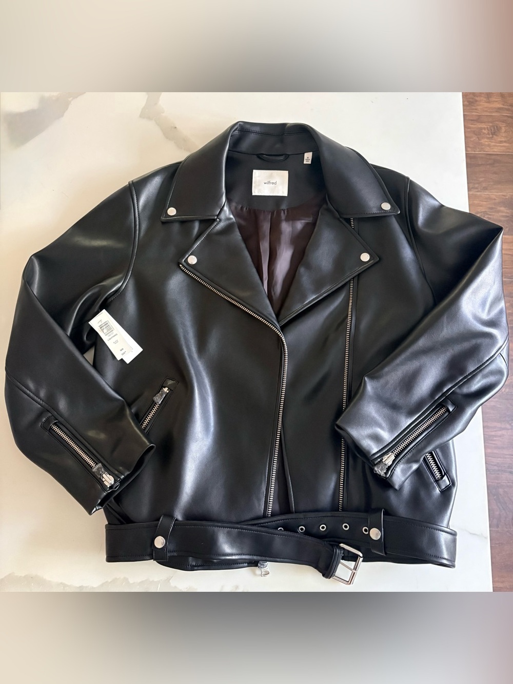 Aritzia’s Wilfred Lightning Vegan Leather Jacket